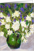 Birthday Greetings with Mock Orange and Ceanothus Flowers card
