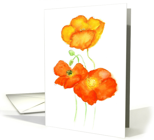 Thank You Blank Inside Bright Orange Icelandic Poppies in... (536967)