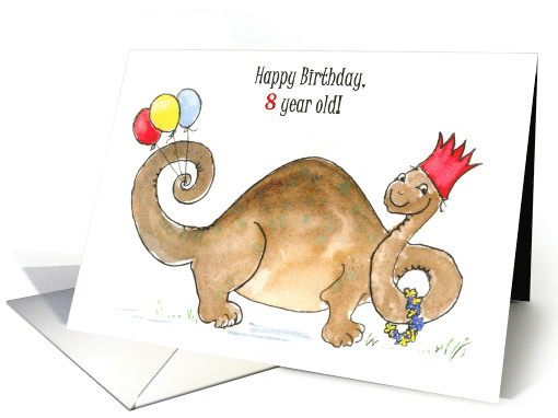 Custom Age Birthday with Fun Dinosaur card (538866)