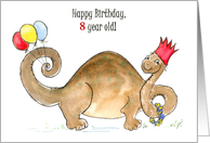 Custom Age Birthday with Fun Dinosaur card