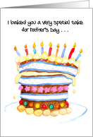 Father’s Day Cake with Humorous Text about Dog card