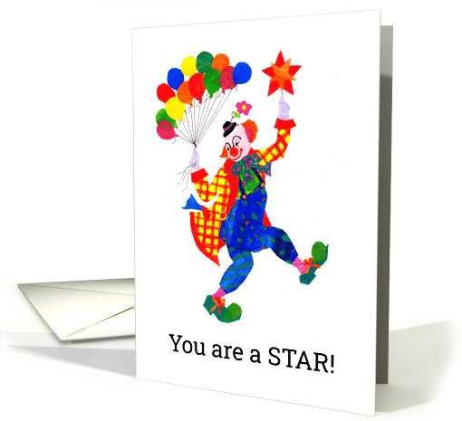 Congratulations with Jolly Clown Dancing with Balloons card (602439)