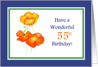 55th Birthday Orange Icelandic Poppies Blank Inside card