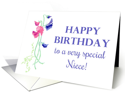For Niece's Birthday with Sweet Peas card (612724)