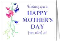 Mother’s Day Greeting from All of Us with Sweet Peas card