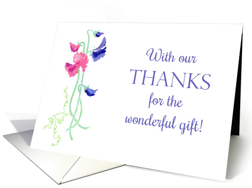 Thanks for Gift with Sweet Peas Blank Inside card (612728)