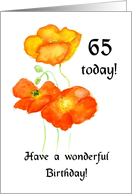 65th Birthday Orange Icelandic Poppies Blank Inside card