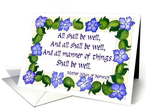 'All Shall be Well' , periwinkles card (612798)