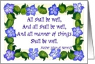 ’All Shall be Well’ , periwinkles card