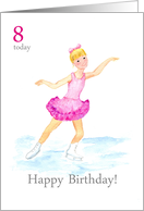 8th Birthday Greetings with Young Girl Ice Skating card