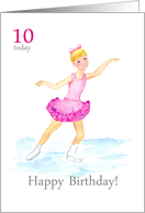 10th Birthday Greetings with Young Girl Ice Skating card