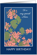 For Niece’s Birthday with Salmon Pink Geraniums card