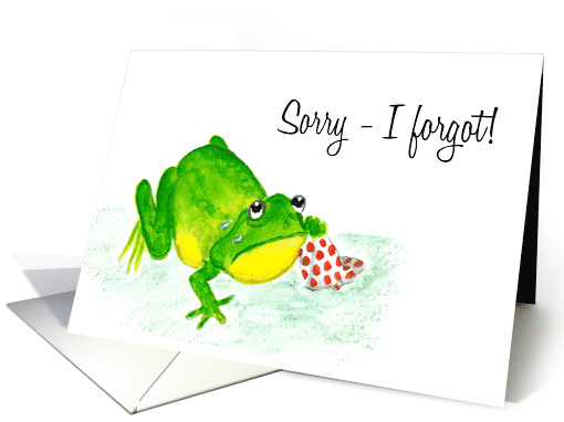 Belated Birthday Greetings with Fun Green Frog Crying card (635237)