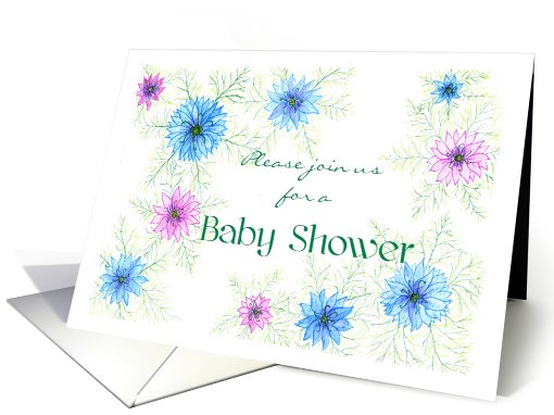 Love-in-a-Mist Baby Shower invitation card (643220)