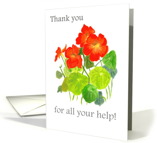 Thanks for Help with Bright Red Nasturtiums card (654517)