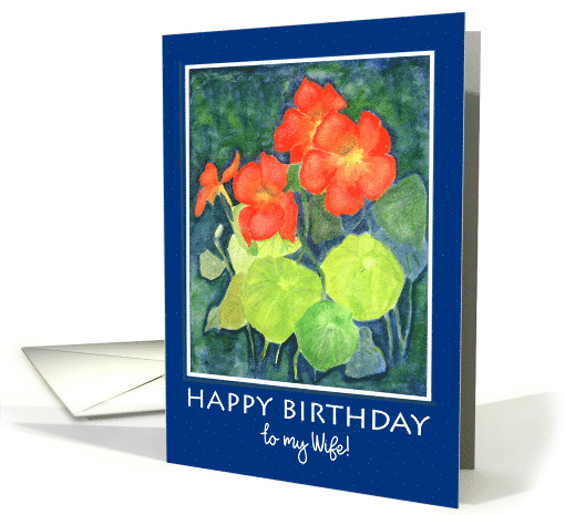 For Wife's Birthday Bright Orange Nasturtiums card (654676)