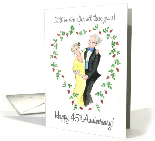 45th Wedding Anniversary with Older Couple Dancing card (669368)