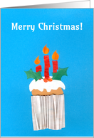 Christmas Cupcake with Candles and Holly Blank Inside card