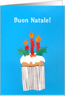 Christmas Cupcake with Candles and Italian Greeting Blank Inside card