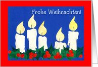 Christmas Candles Card, German card