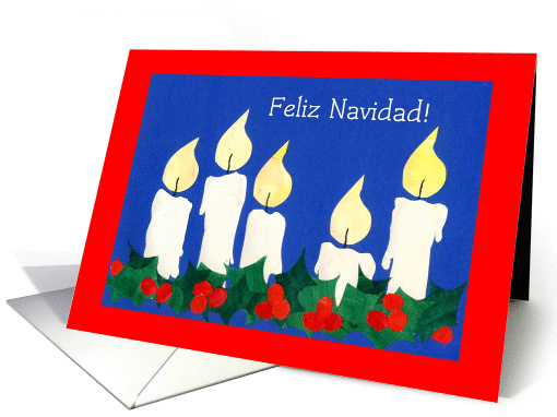Christmas Candles, Spanish card (680557)