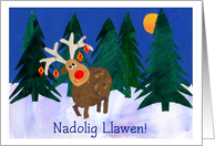 Welsh, Christmas Reindeer, Welsh card