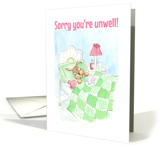 Sick Bunny Rabbit Get Well for Kids card (718865)