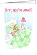 Sick Bunny Rabbit Get Well for Kids card