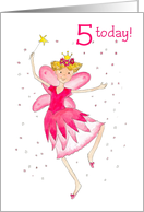 5th Birthday Wishes with Pink Fairy card