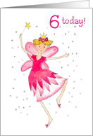 6th Birthday Wishes with Pink Fairy card