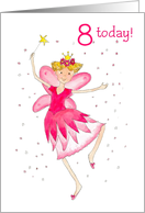 8th Birthday Wishes with Pink Fairy card