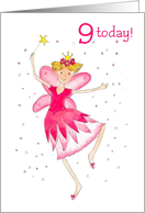 9th Birthday Wishes with Pink Fairy card