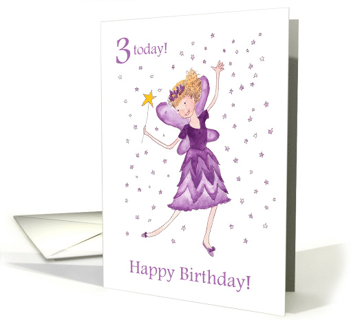 3rd Birthday Wishes with Purple Fairy card (775220)