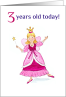 3rd Birthday with Fairy Princess Dressed in Pink card