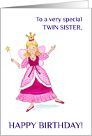 Twin Sister’s Birthday with Fairy Princess card