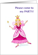 Party Invitation with Fairy Princess Blank Inside card