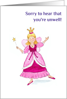Get Well Soon with Fairy Princess in Pink Dress and Wings card
