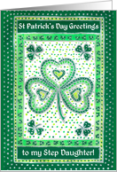 For Stepdaughter St Patrick’s Day Greetings with Shamrocks card