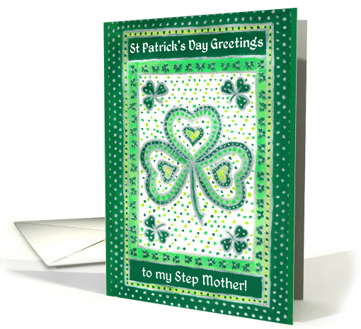 For Stepmother St Patrick's Day Greetings with Shamrocks card (780970)