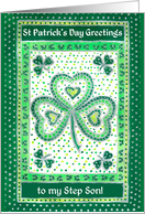 For Stepson St Patrick’s Day Greetings with Shamrocks card