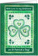 For Girlfriend St Patrick’s Greetings with Shamrocks card