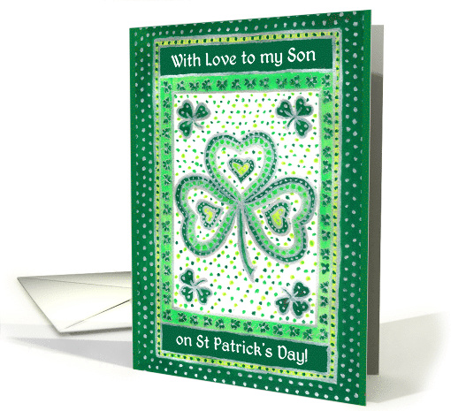 For Son on St Patrick's Day Greetings with Shamrocks card (781040)