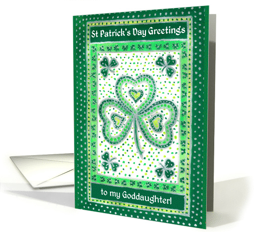 For Goddaughter St Patrick's Day Greetings with Shamrocks card