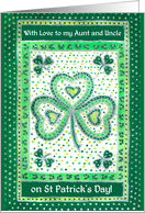 For Aunt and Uncle St Patrick’s Day Greetings with Shamrocks card
