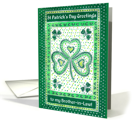 For Brother in Law St Patrick's Day Greetings with Shamrocks card