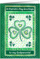 For Godparents St Patrick’s Greetings with Shamrocks card