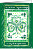 For Grandparents St Patrick’s Greetings with Shamrocks card