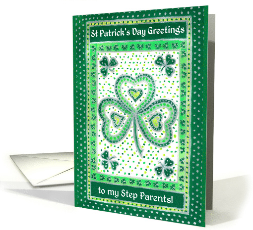 For Stepparents St Patrick's Greetings with Shamrocks card (781092)