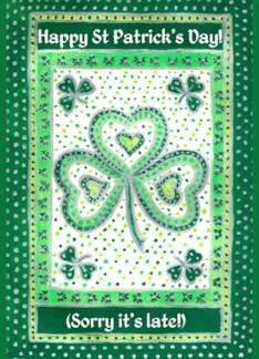 St Patrick's Day Belated Greeting with Shamrocks