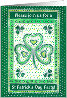 Invitation to St Patrick’s Day Shamrock Party Blank Inside card